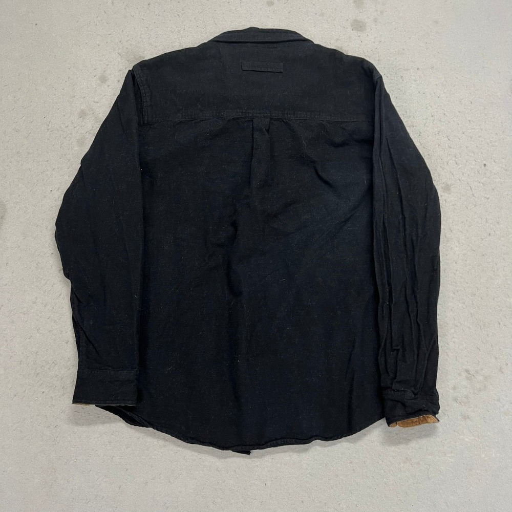 Legendary Whitetails Mens Black Flannel Button Down Corduroy Trim Shirt Large - Picture 3 of 8